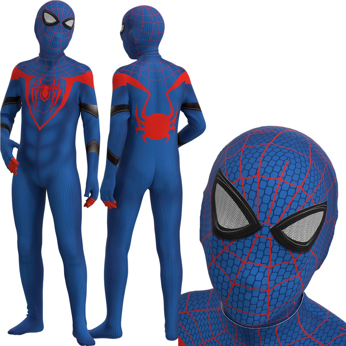 Gottsw Spider Superhero Man Costume for Boys Halloween Fancy Dress Party Spiderhero Man Cosplay Costumes